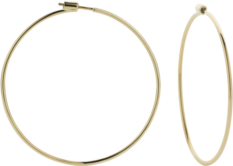 Gold Hoop Earrings Transparent Background PNG
