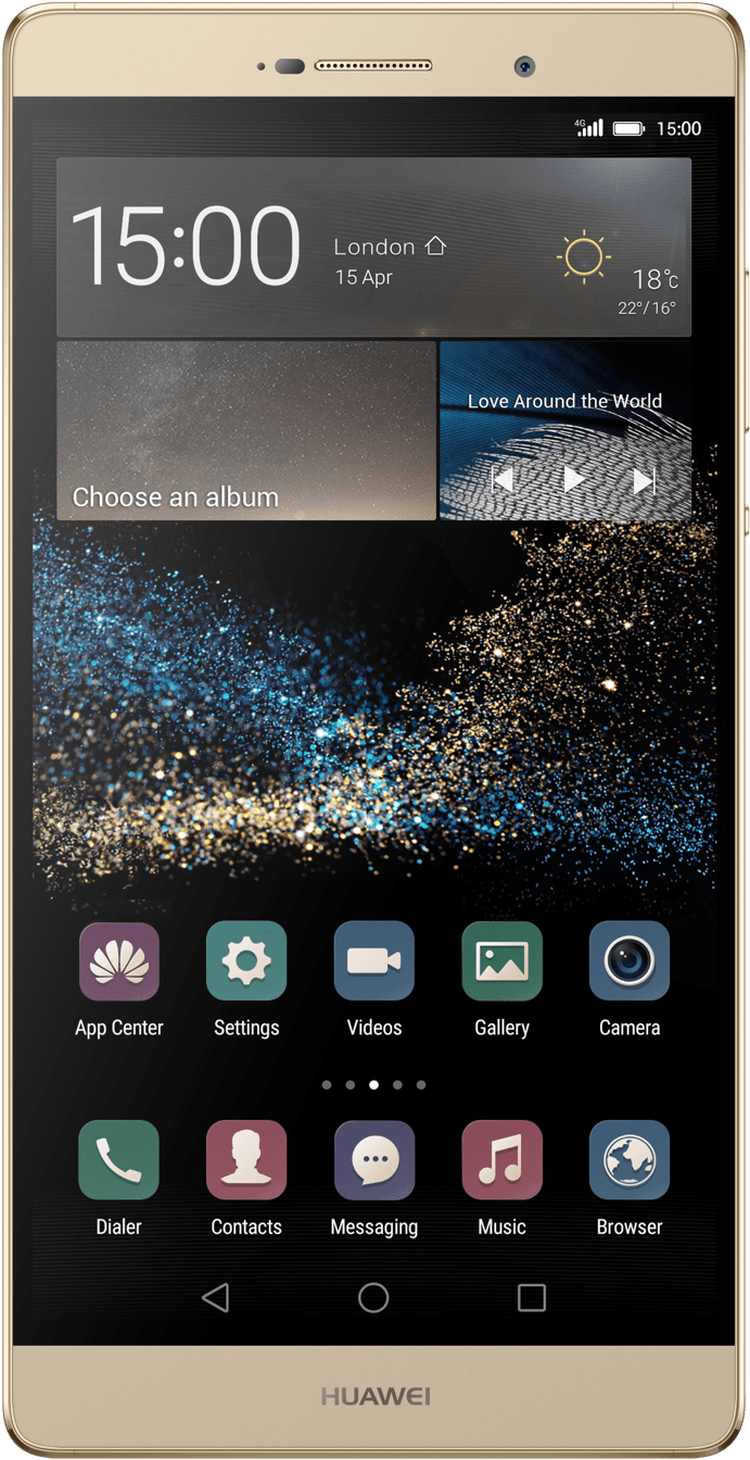 Gold Huawei Smartphone Display PNG