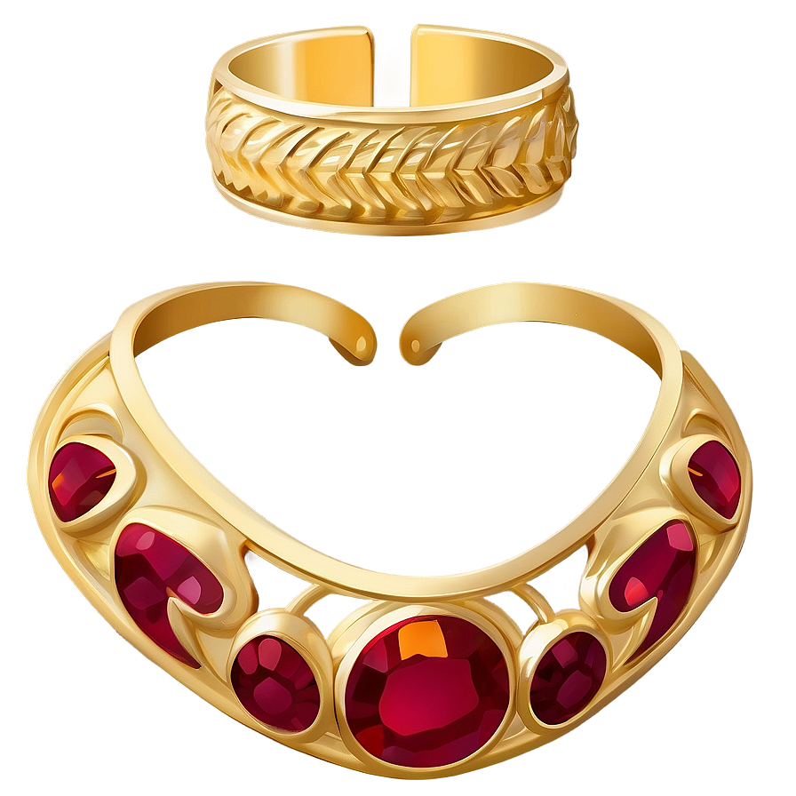 Gold Jewelry Collection Png 05032024 PNG