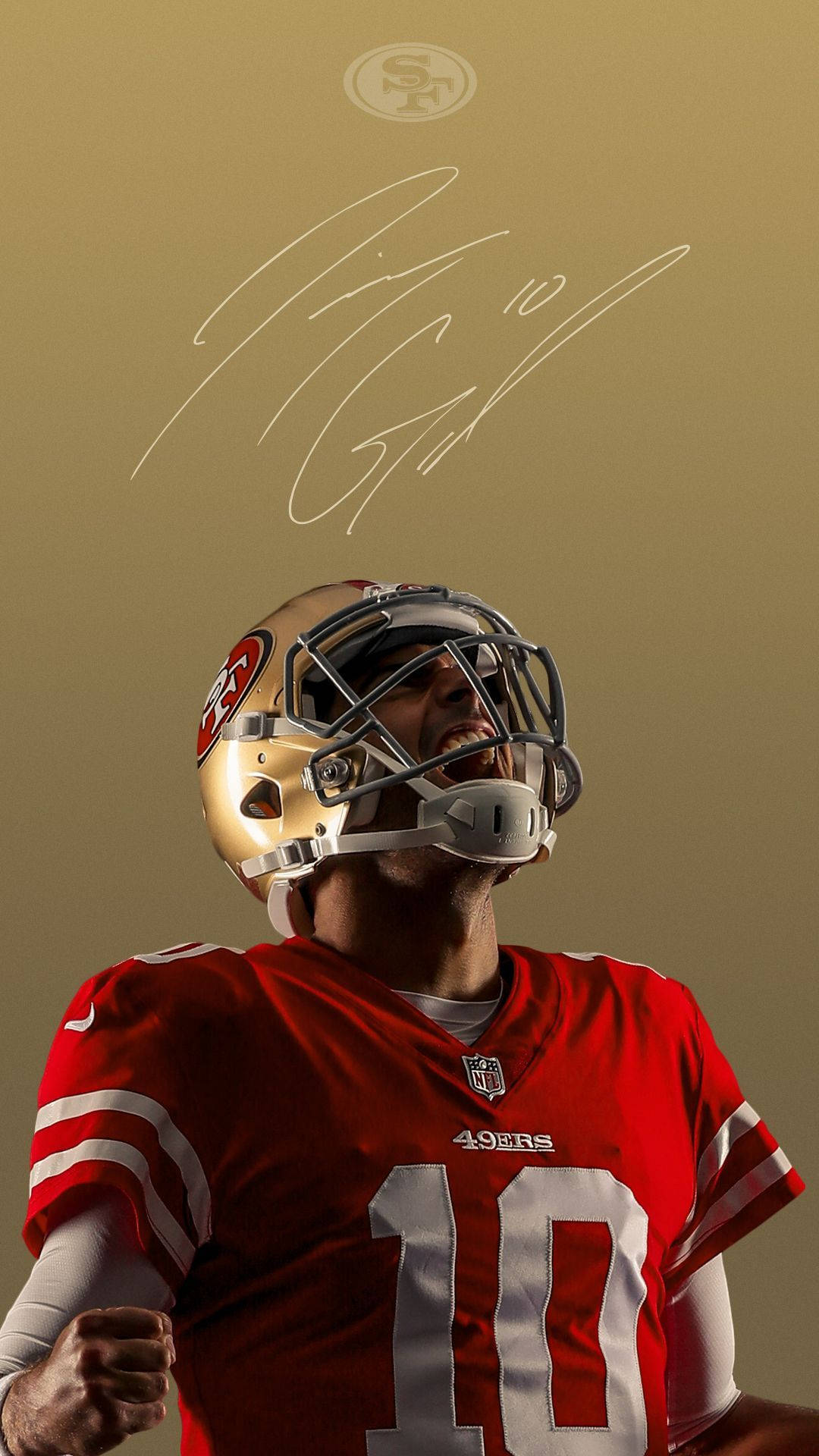 Download Gold Jimmy Garoppolo 49ers iPhone Wallpaper