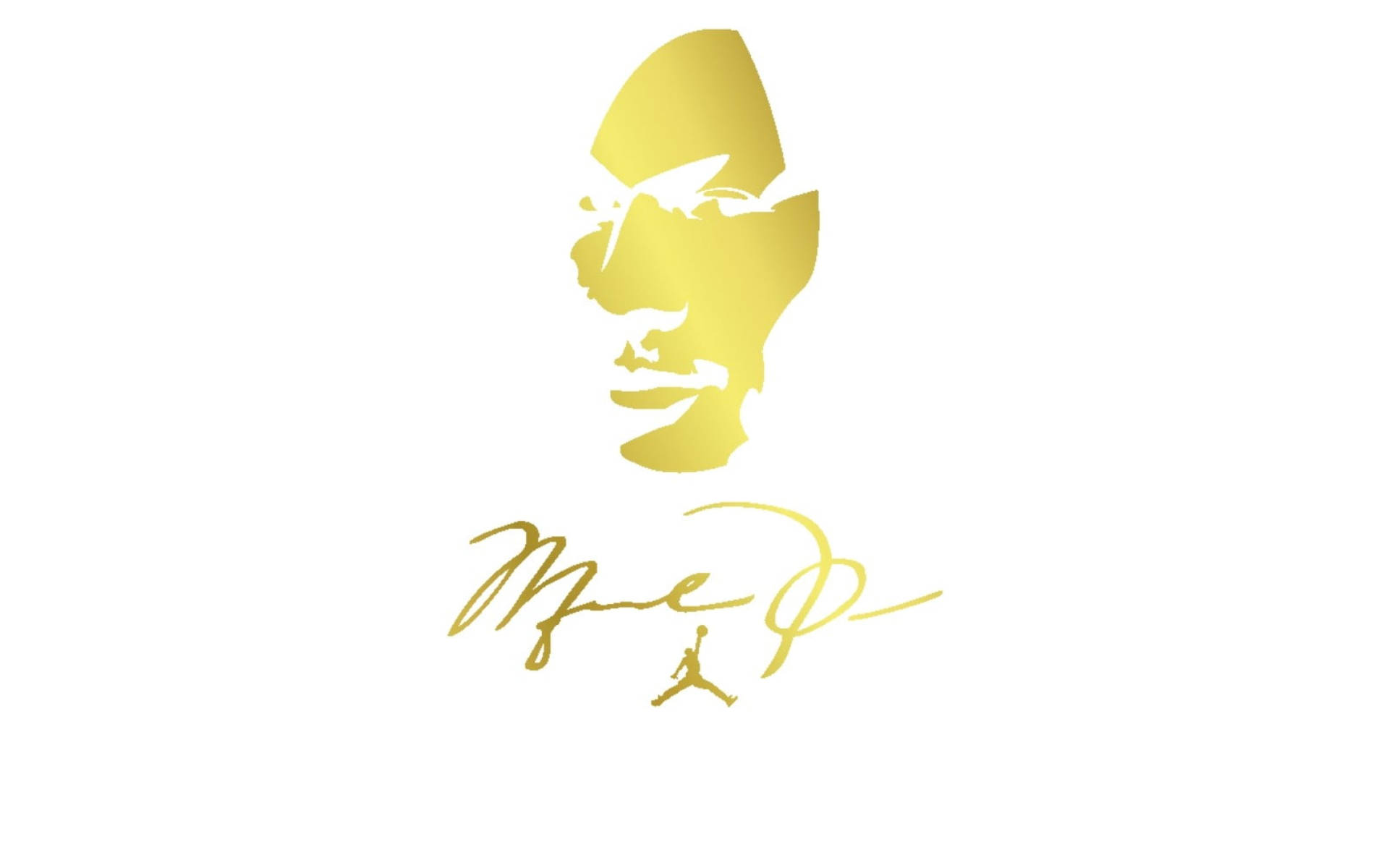 Gold Jordan Logo And Signature Wallpaper