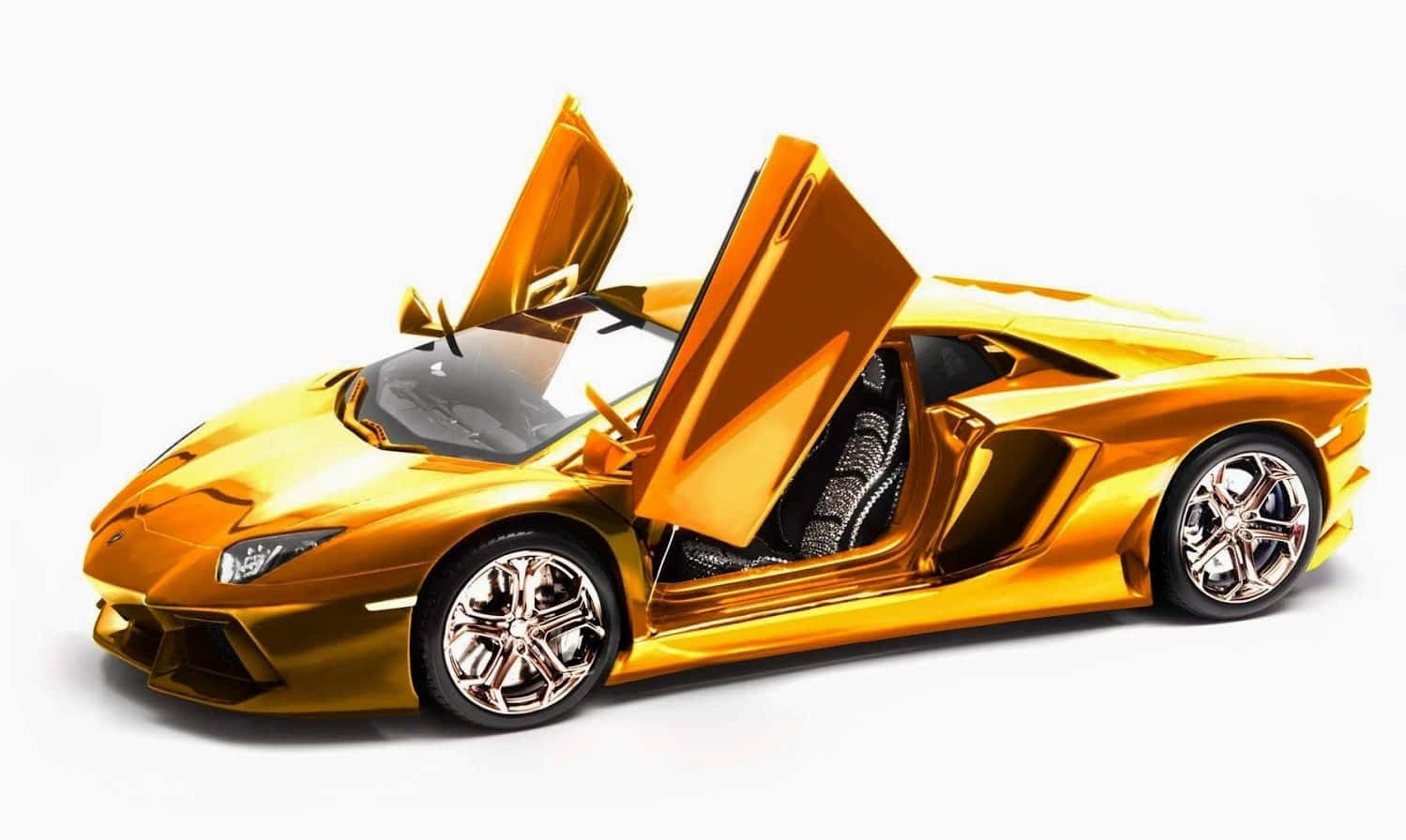 Udmærket guld Lamborghini superbil. Wallpaper