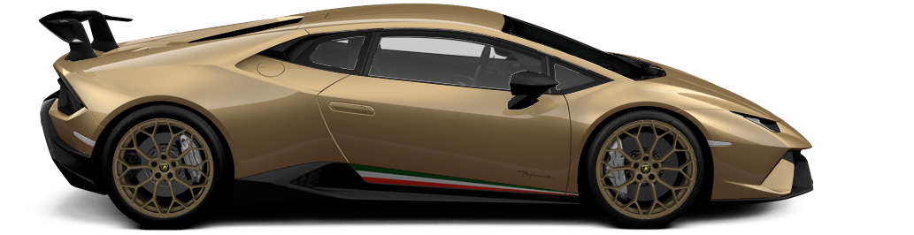 Gold Lamborghini Huracan Side View PNG