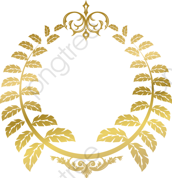Gold Laurel Wreath Design PNG