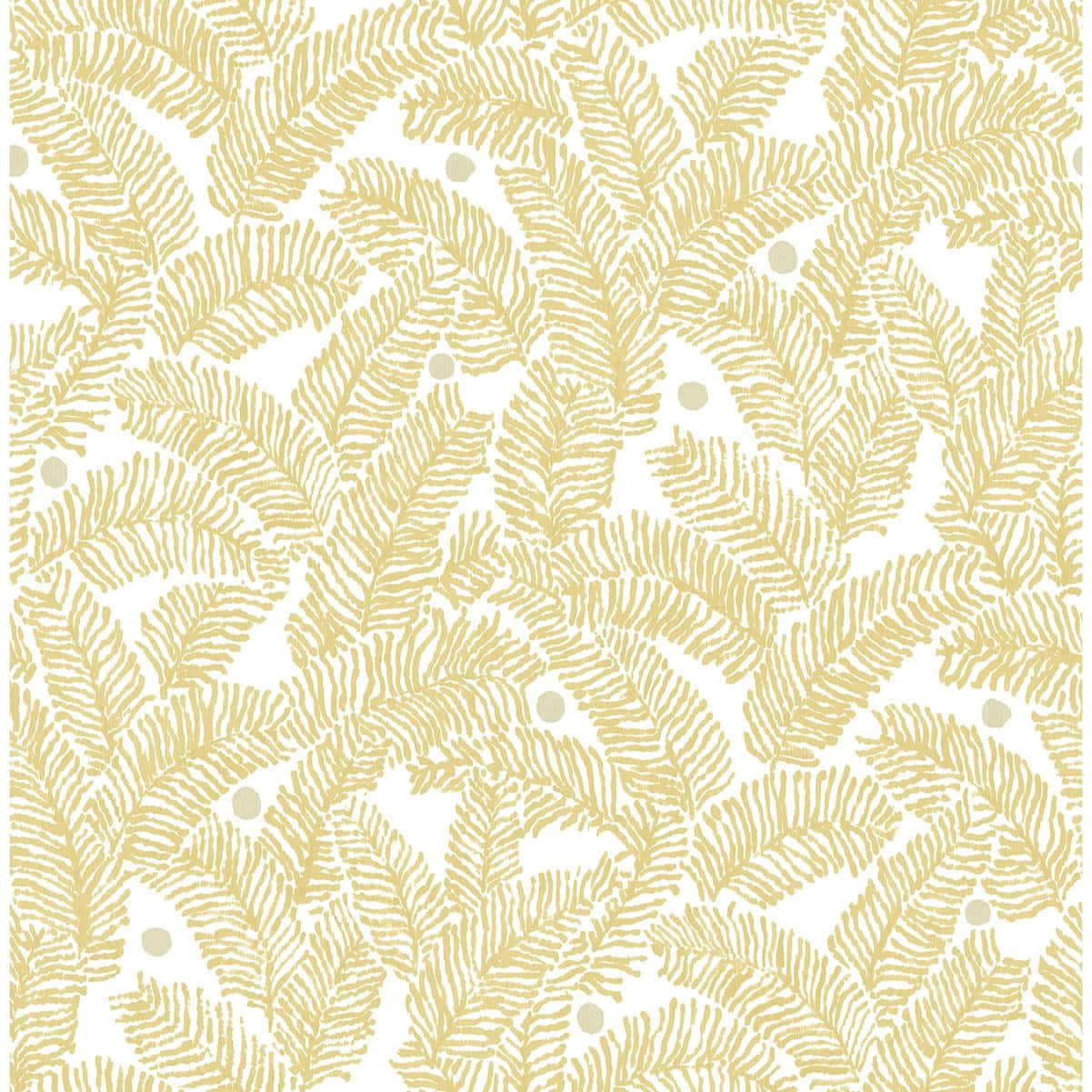 Gold Leaf Fern Pattern Wallpaper