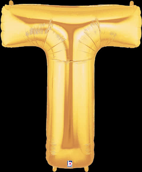 Gold Letter T Balloon PNG