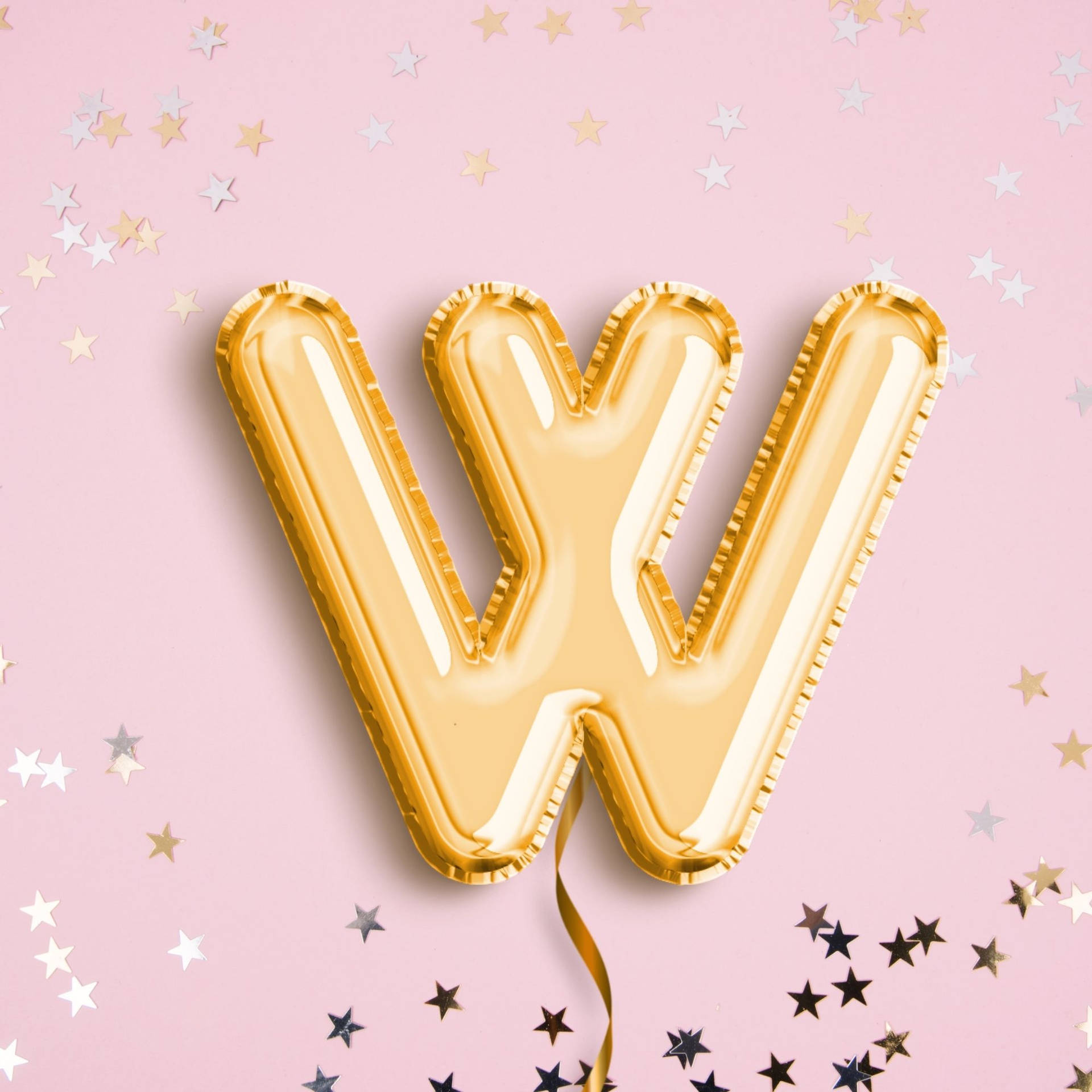 Gold Letter W Balloon