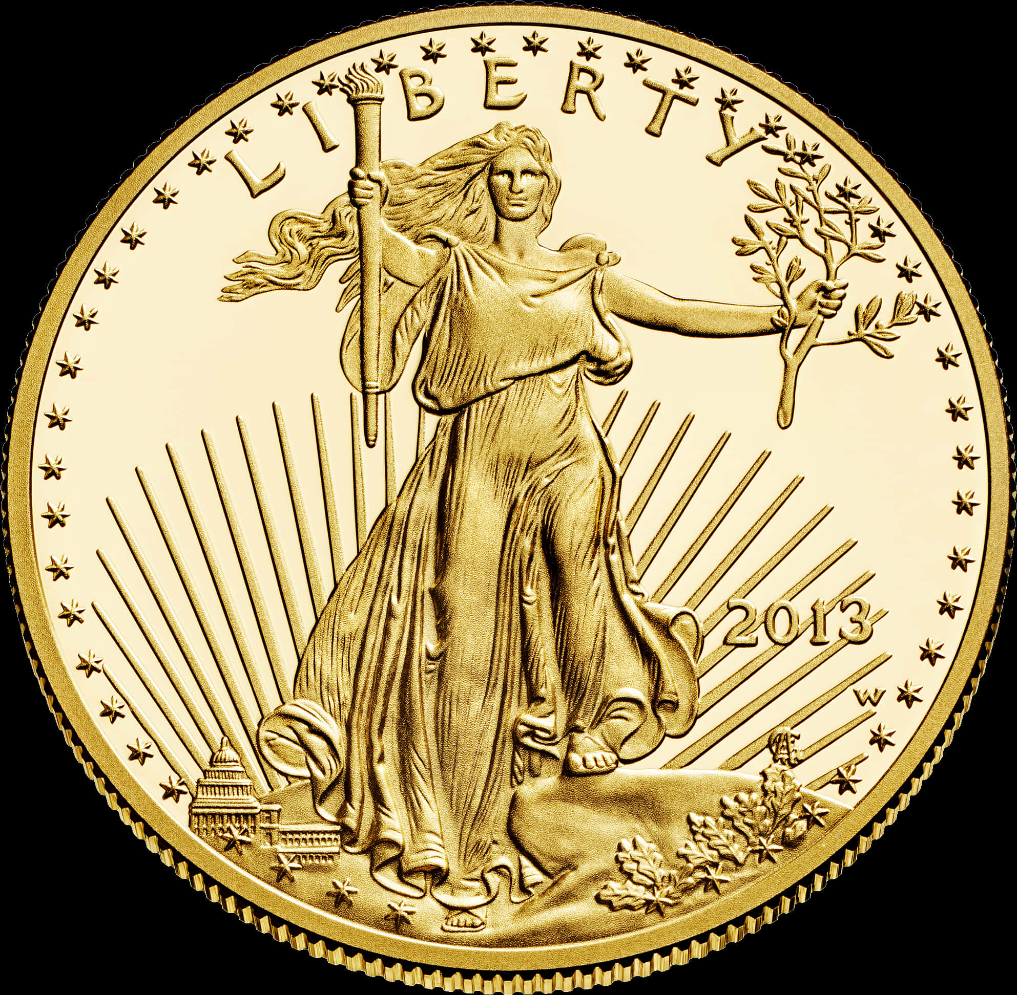 Gold Liberty Coin2013 PNG