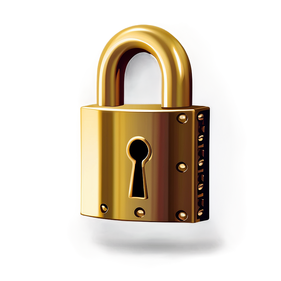 Gold Lock Png 05242024 PNG