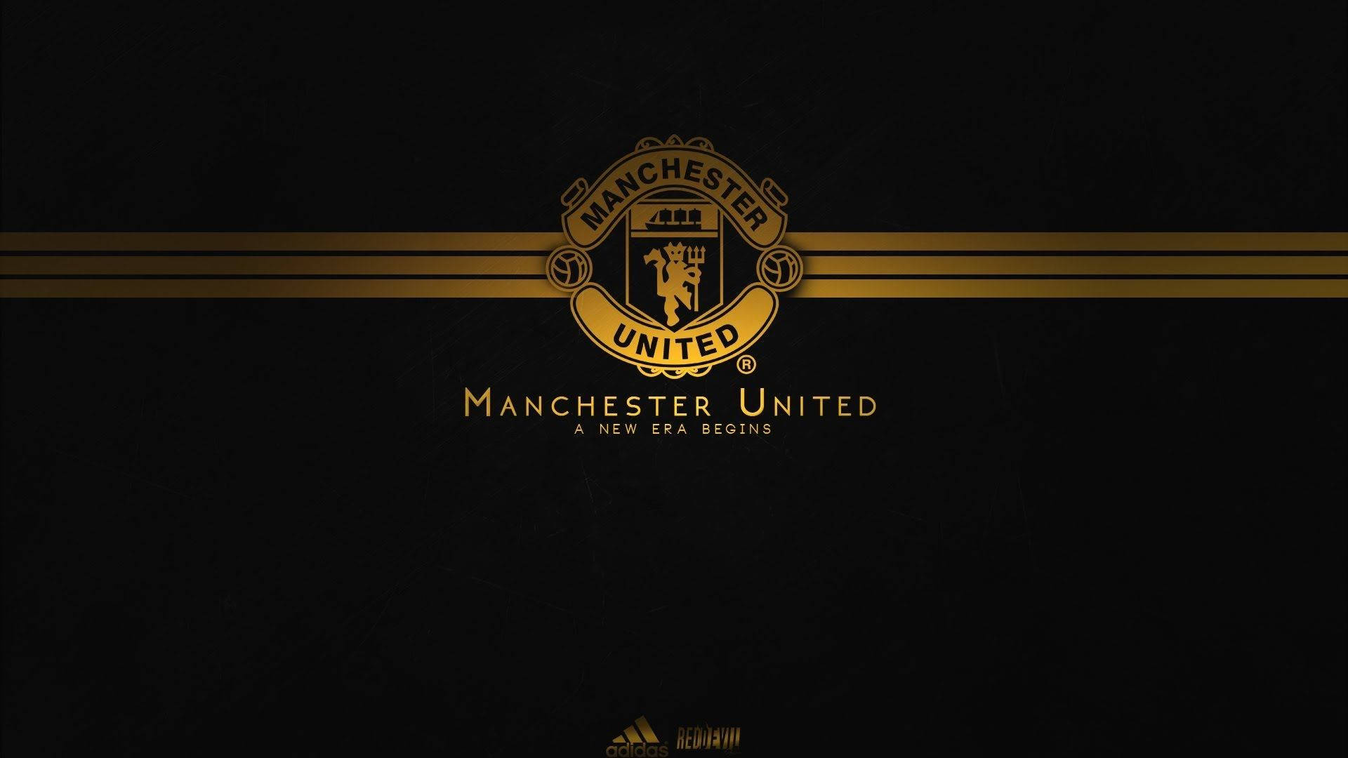 Download Gold Manchester United Logo Wallpaper 