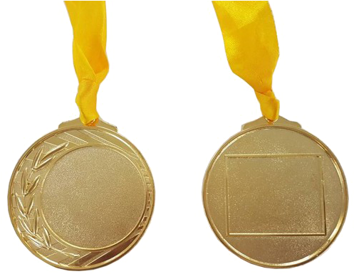 Gold Medalswith Yellow Ribbons PNG