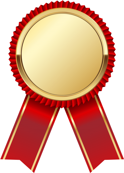 Gold Medalwith Red Ribbon PNG