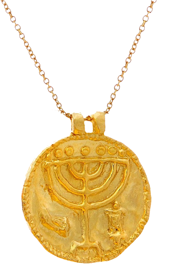 Gold Menorah Pendant Jewelry PNG