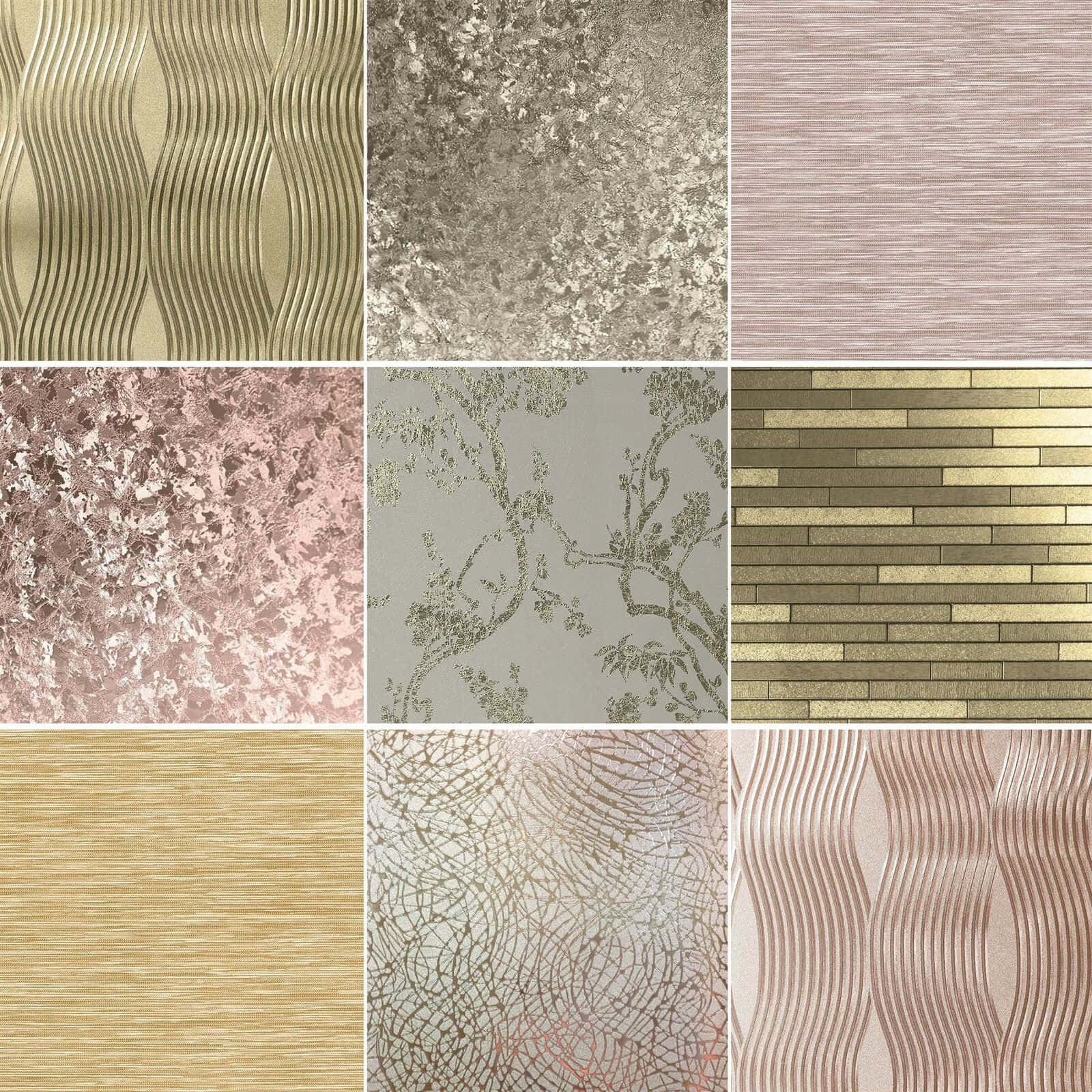Collage Patterns With Gold Metallic Background