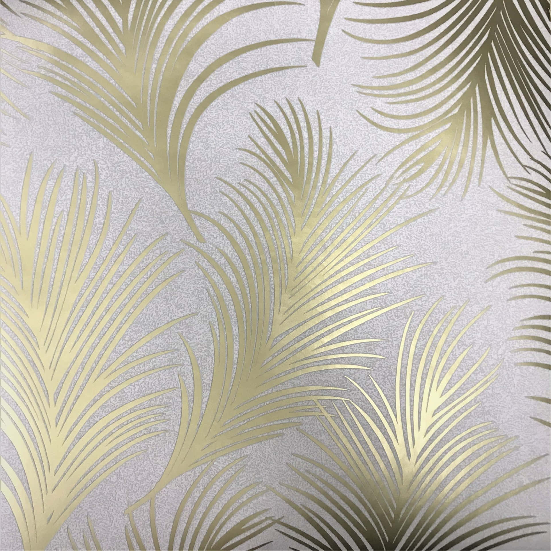 Tropical Leaves Gold Metallic Background