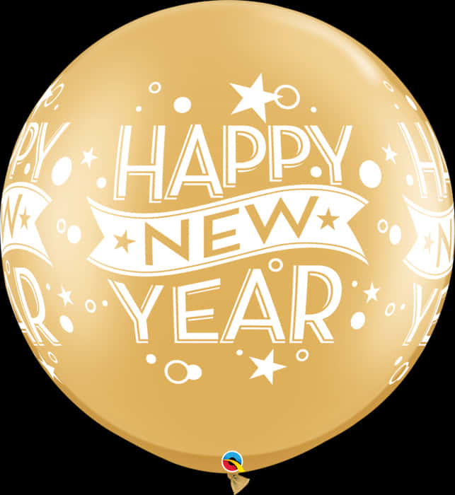 Gold New Year Balloon Celebration PNG