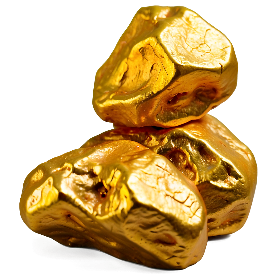 Gold Nugget On White Png 06132024 PNG