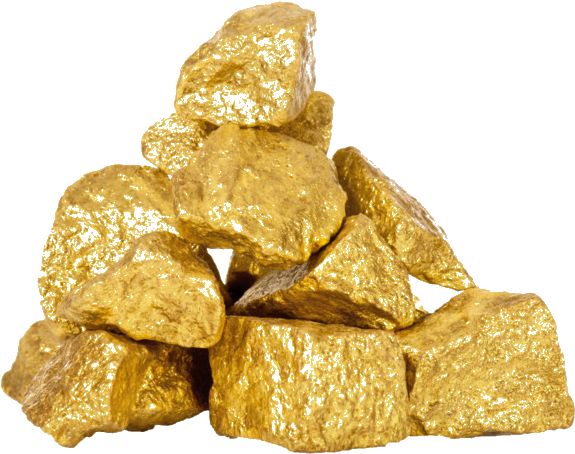 Gold Nuggets Pile Transparent Background PNG