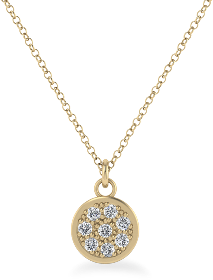 Gold Pendant Chain Necklacewith Diamonds PNG