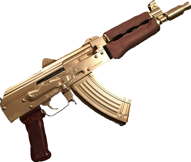 Gold Plated A K47 Rifle PNG