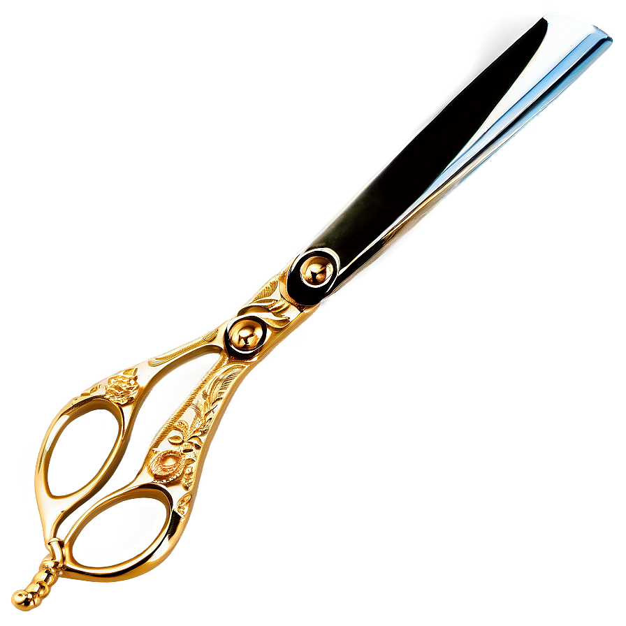 Gold Plated Barber Scissors Png 06132024 PNG