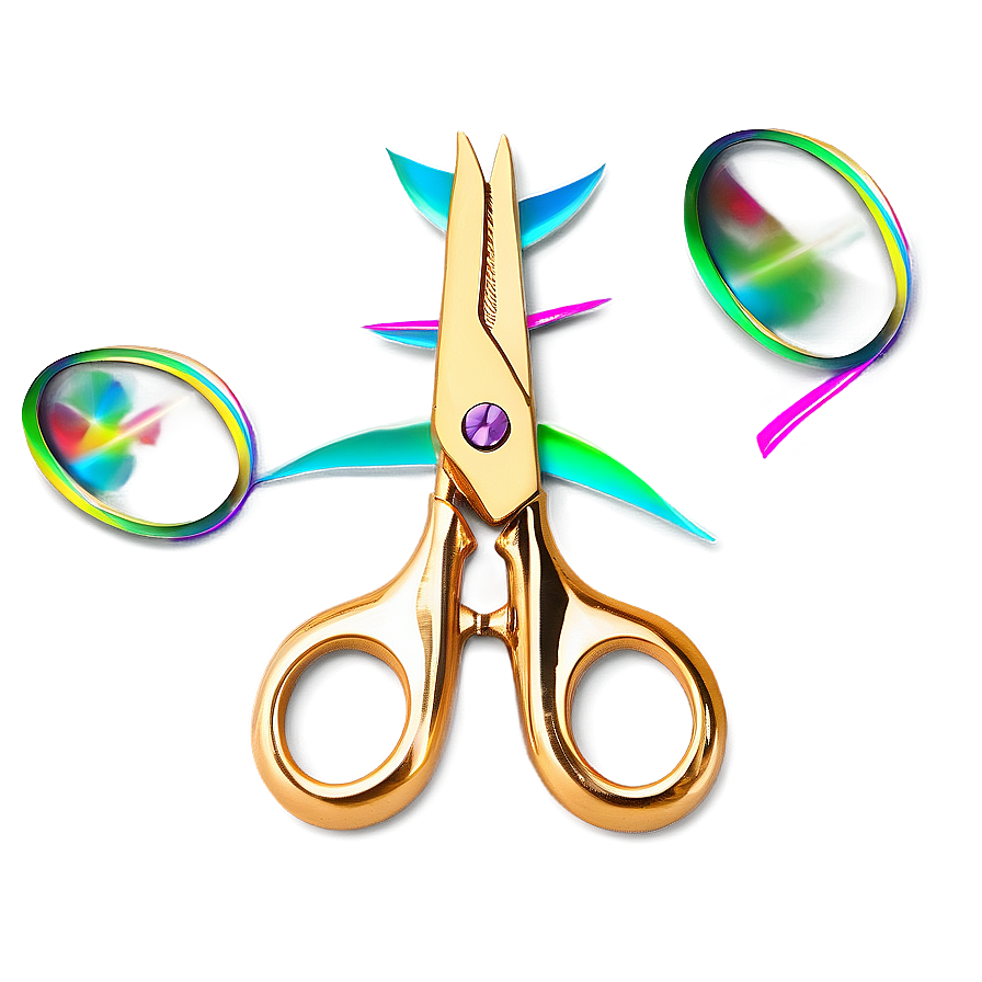 Gold Plated Barber Scissors Png Prp54 PNG