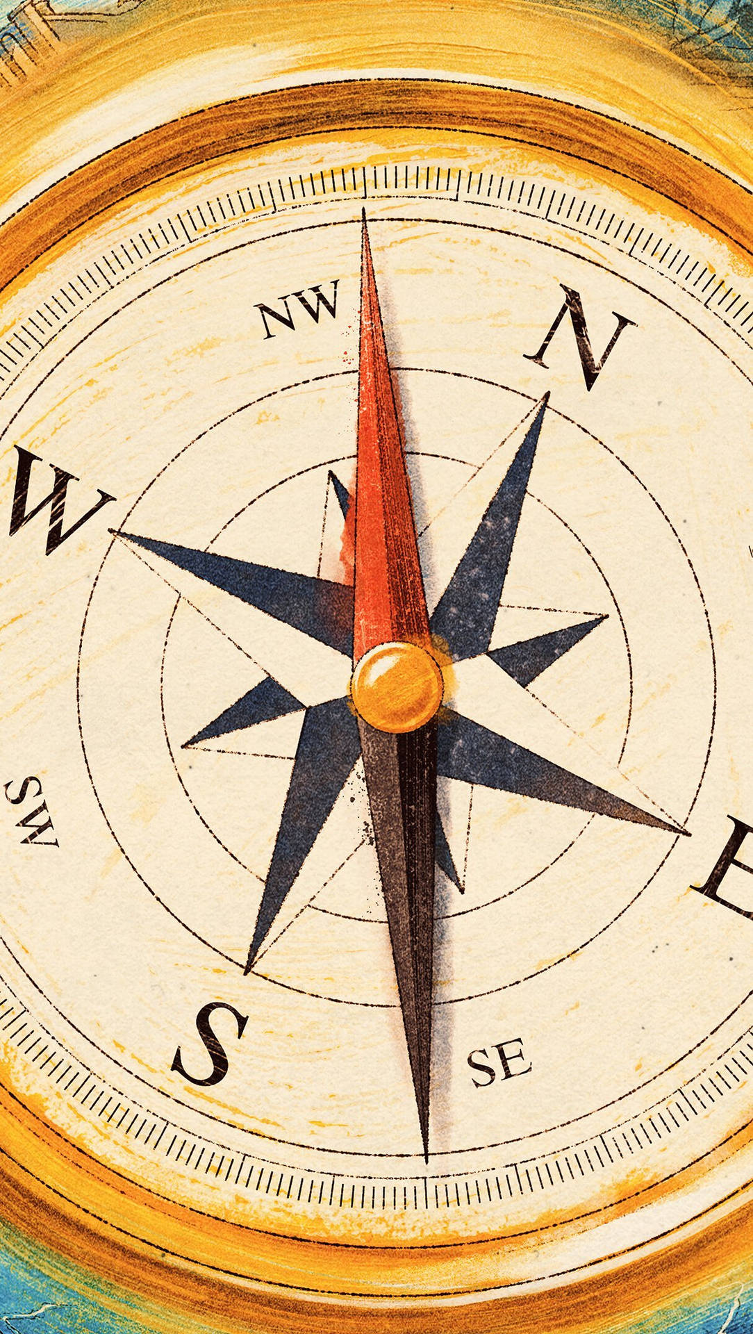 Gold-plated Compass Background