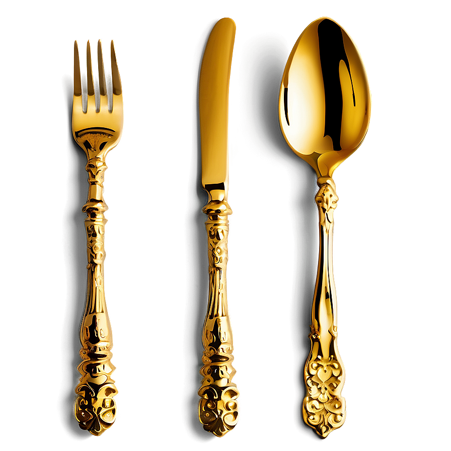 Gold Plated Cutlery Png Uew PNG