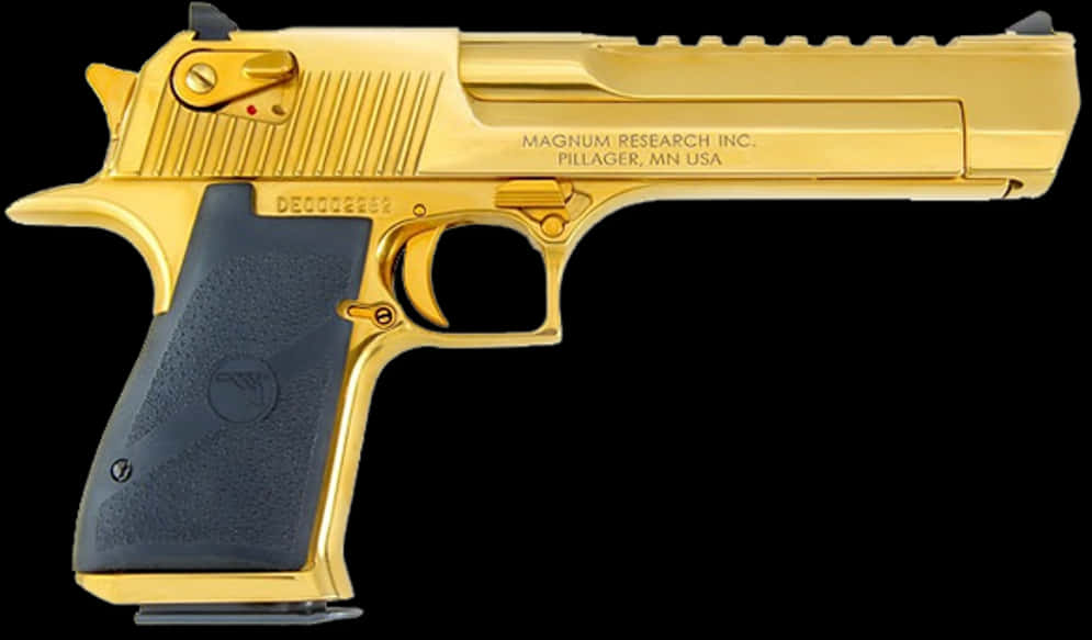 Gold Plated Desert Eagle Pistol PNG