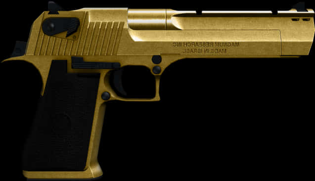 Gold Plated Desert Eagle Pistol PNG