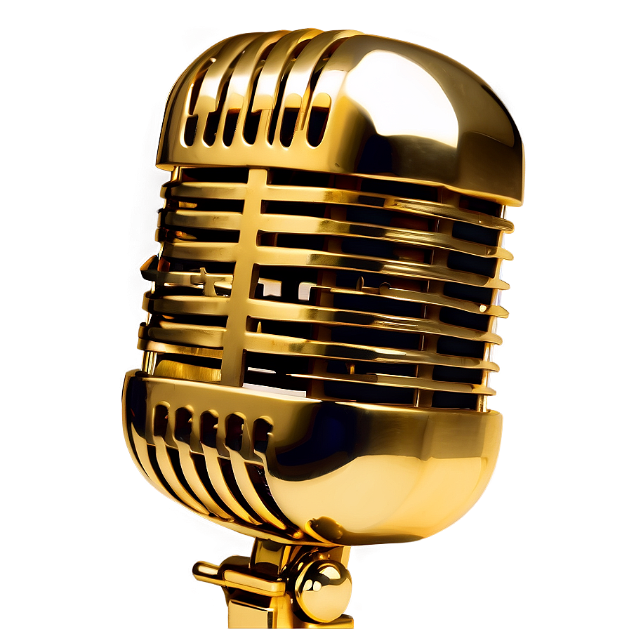 Gold Plated Podcast Microphone Png 06202024 PNG
