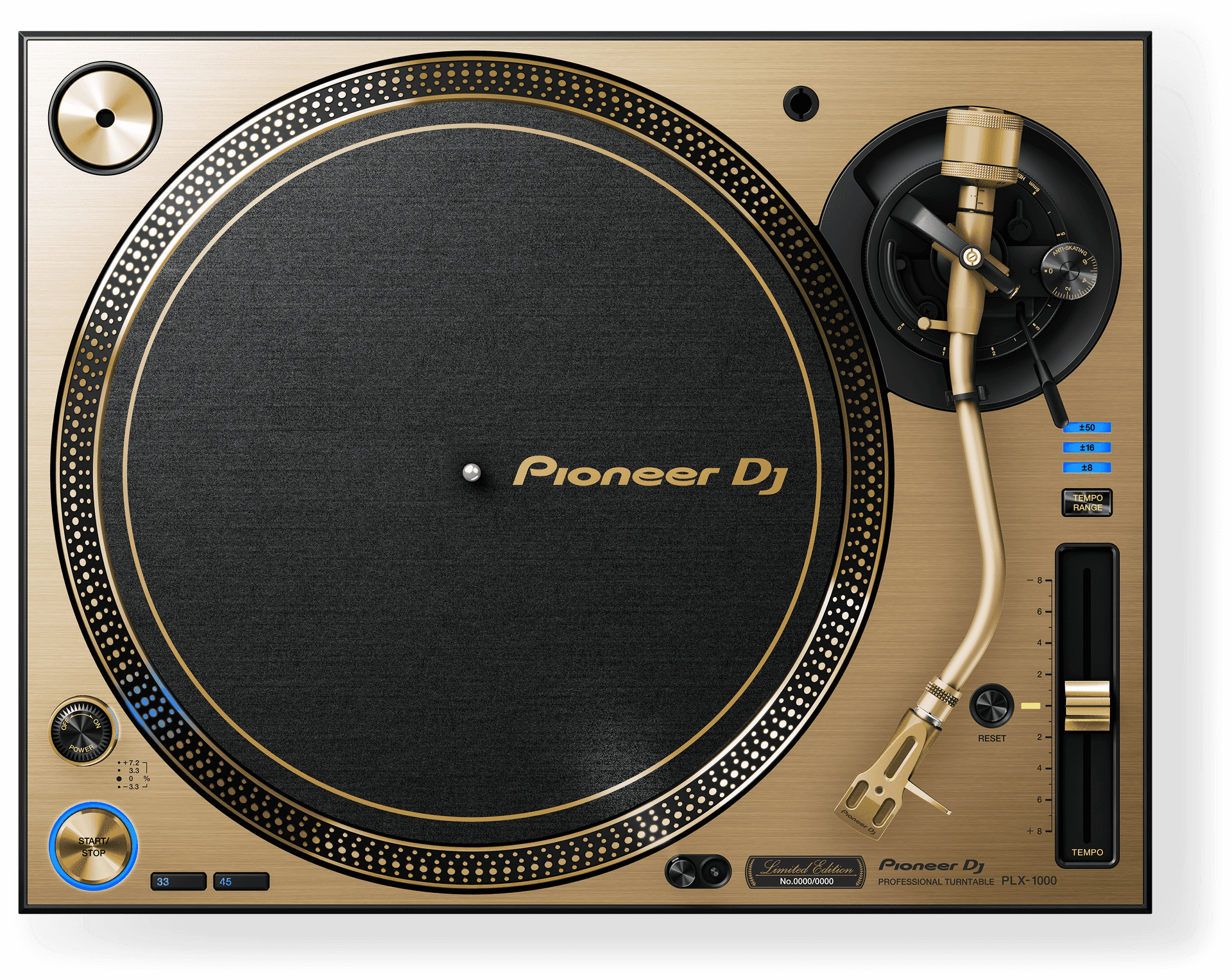 Gold Plated Professional D J Turntable PNG