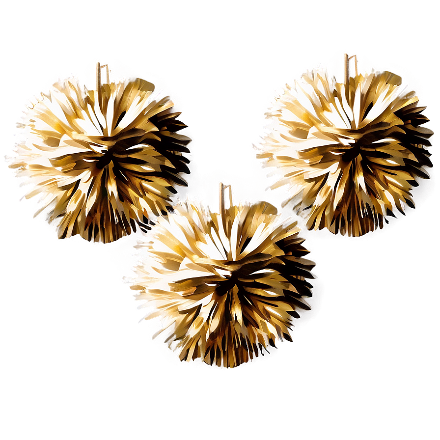 Gold Pom Poms Png 06132024 PNG