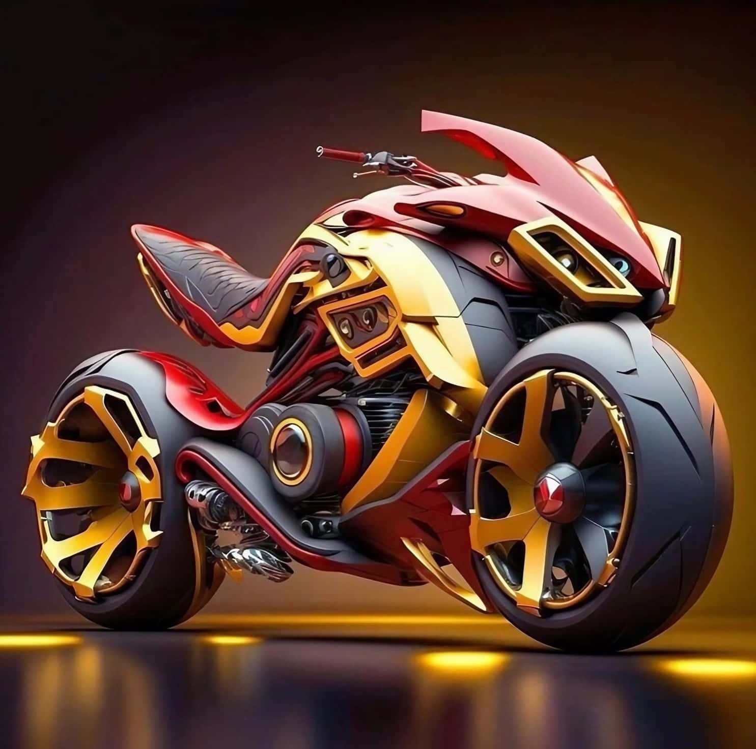 Gold Red And Black Motorbike For Bike Background