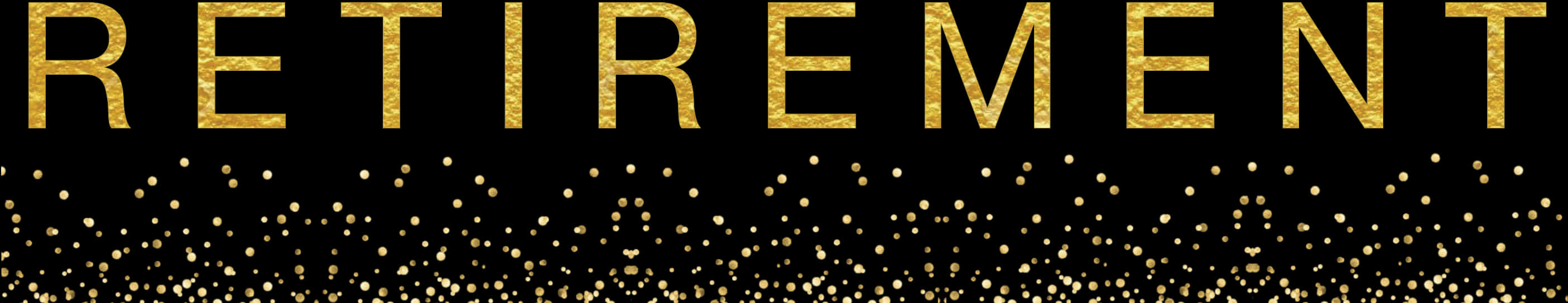 Gold Retirement Confetti Banner PNG