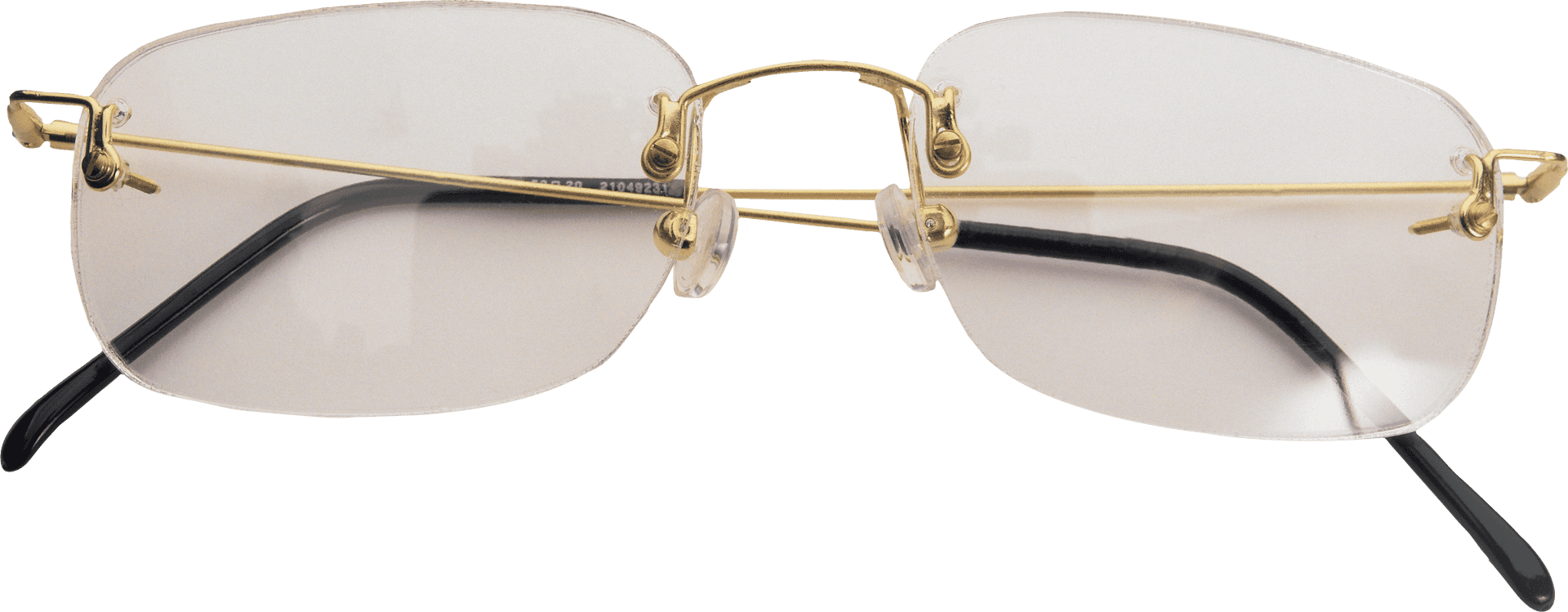 Gold Rimmed Aviator Eyeglasses PNG