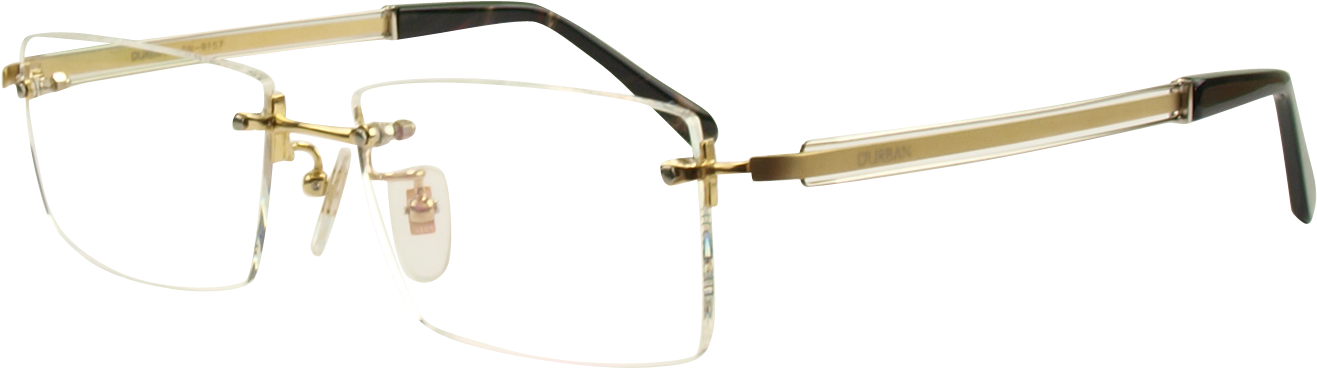 Gold Rimmed Eyeglasses Transparent Background PNG