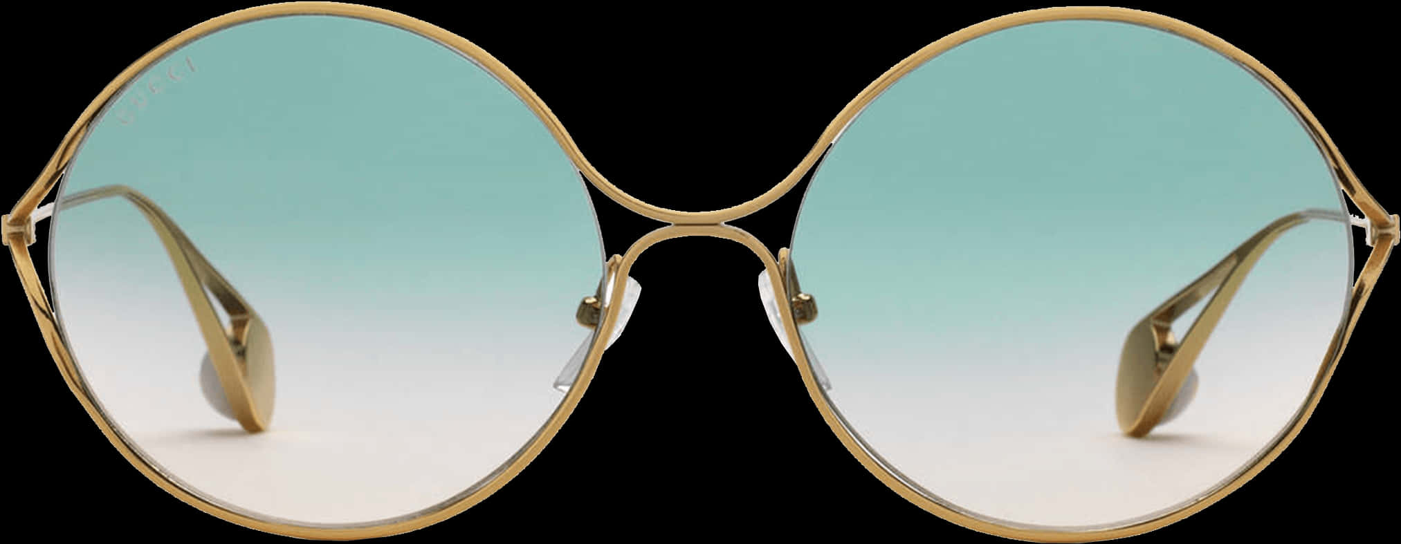 Gold Rimmed Round Glasses PNG