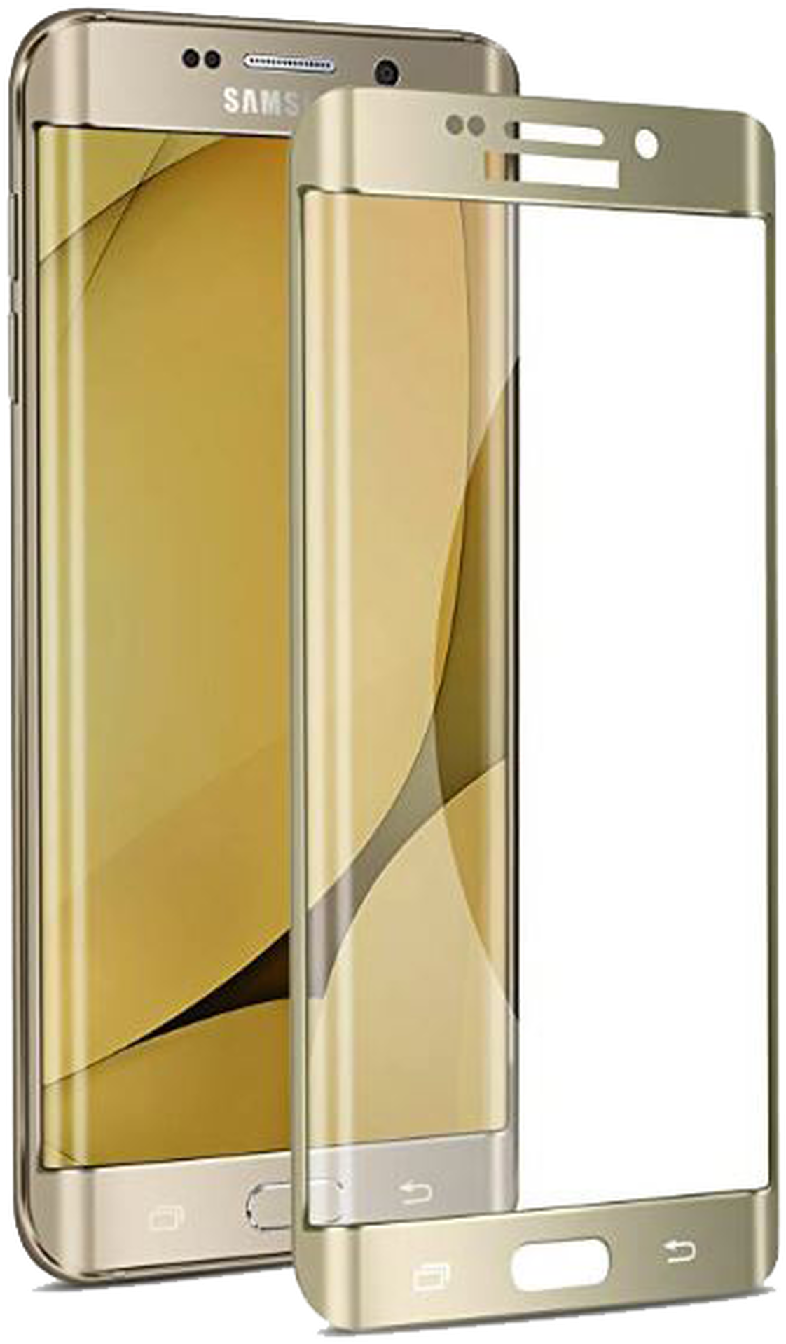 Gold Samsung Smartphone Edge Design PNG
