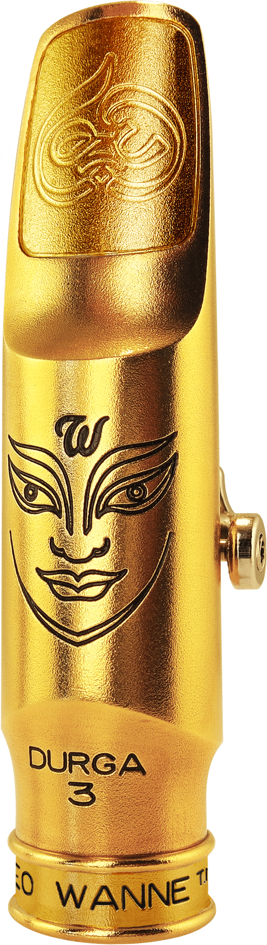 Gold Saxophone Mouthpiece Durga Design PNG