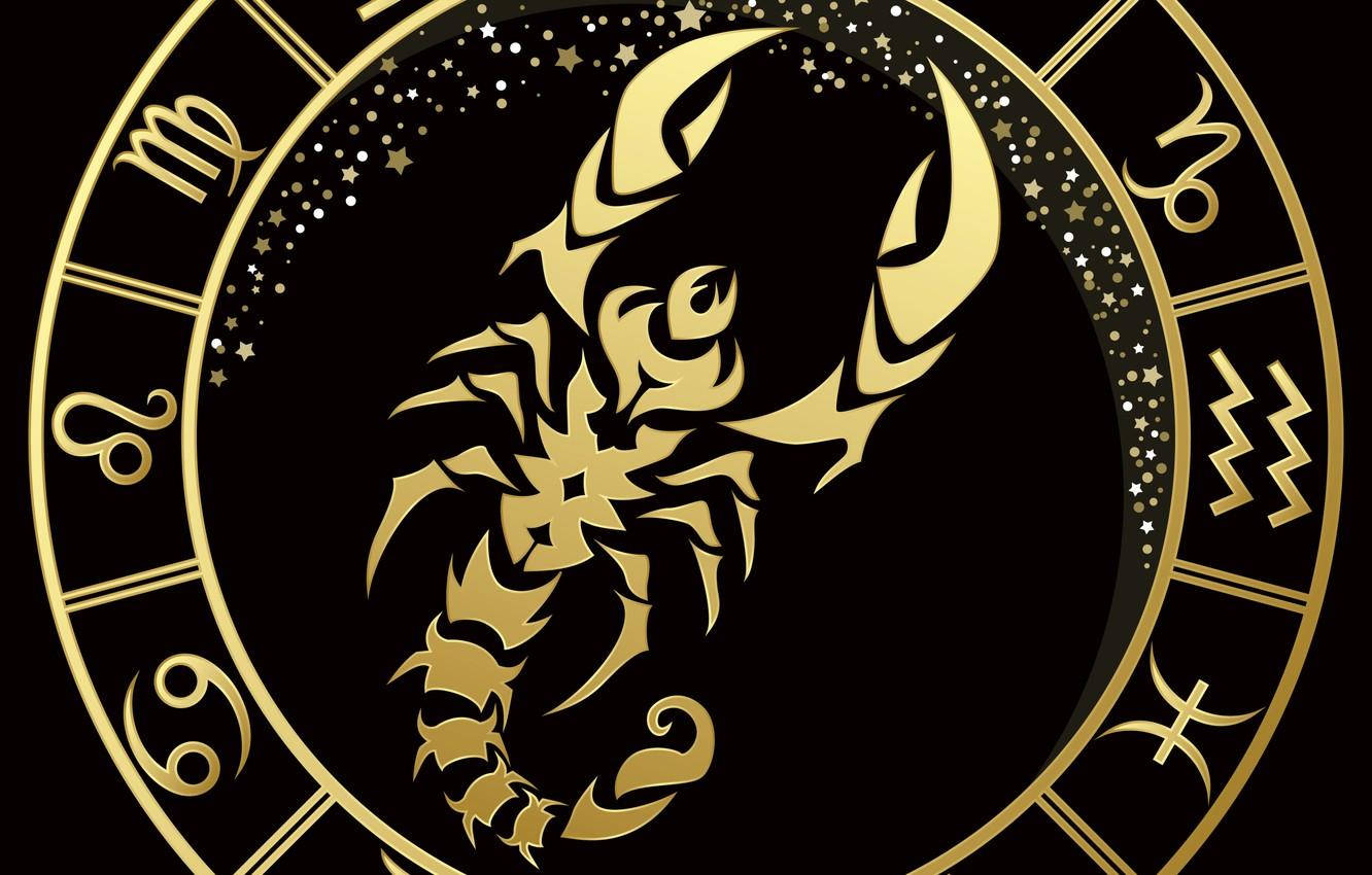 Gold Scorpio Zodiac Chart Wallpaper