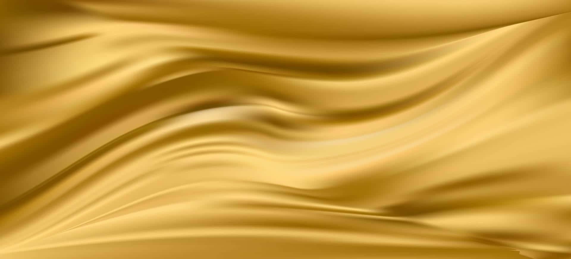 A Golden Silk Background With Waves Wallpaper