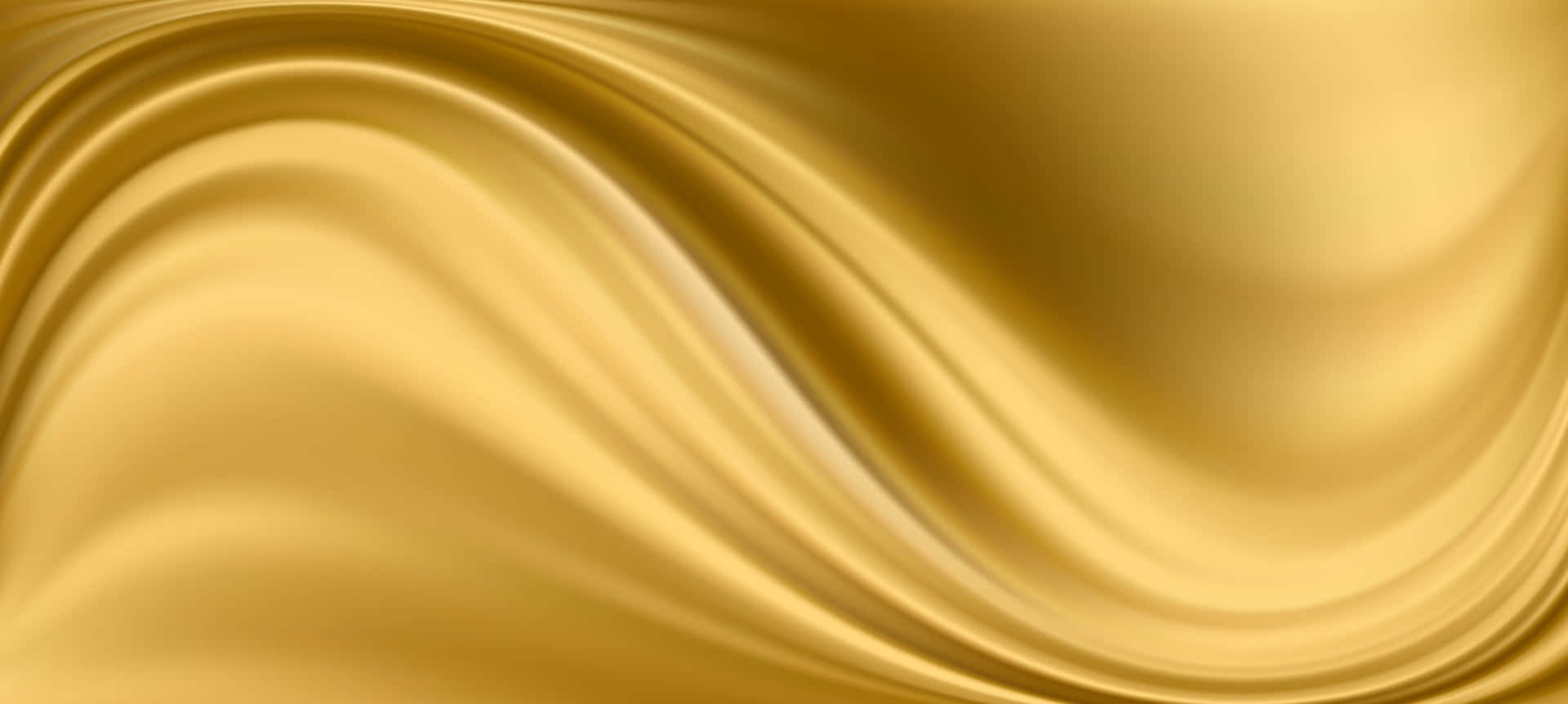 Luxurious gold silk curtains in a modern living room Wallpaper