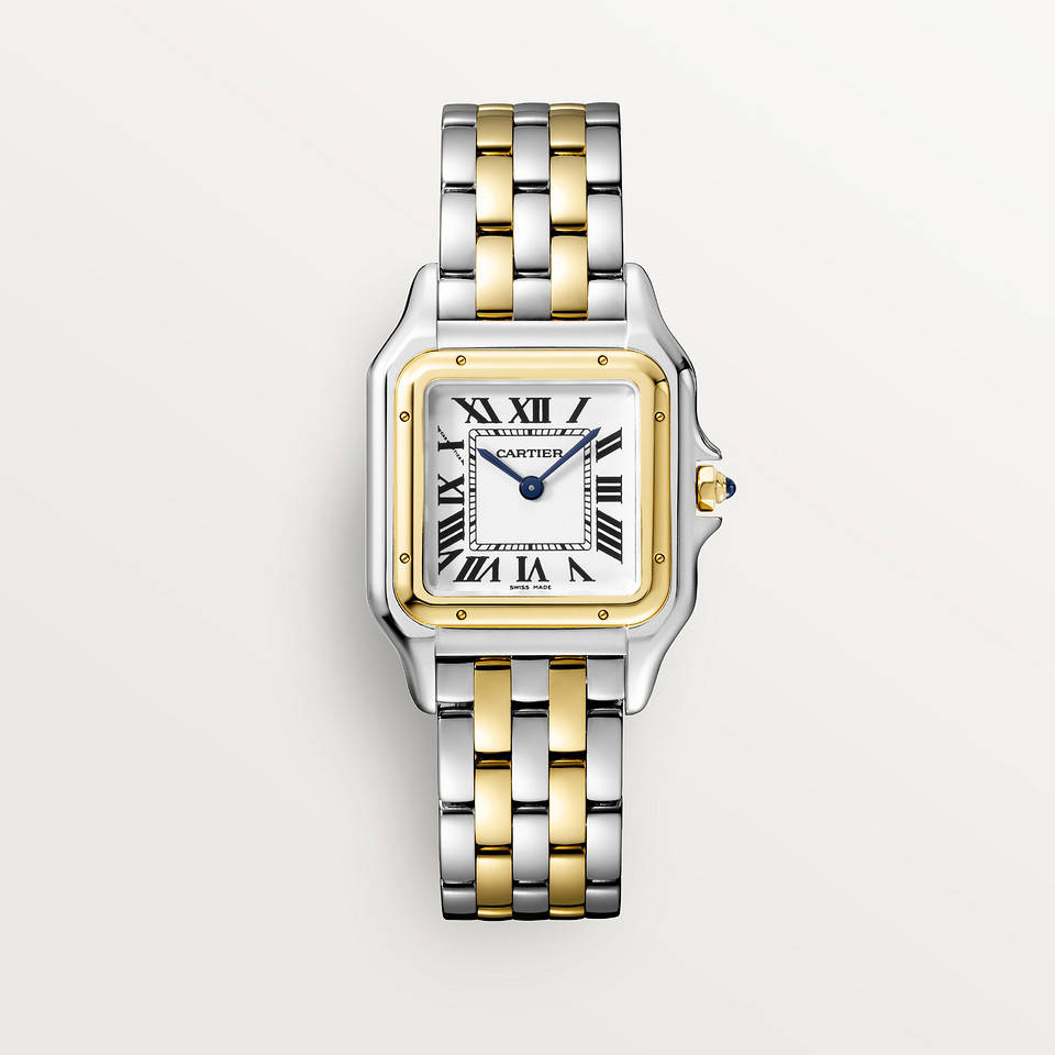 Gold Silver Cartier Watch Beige Wallpaper