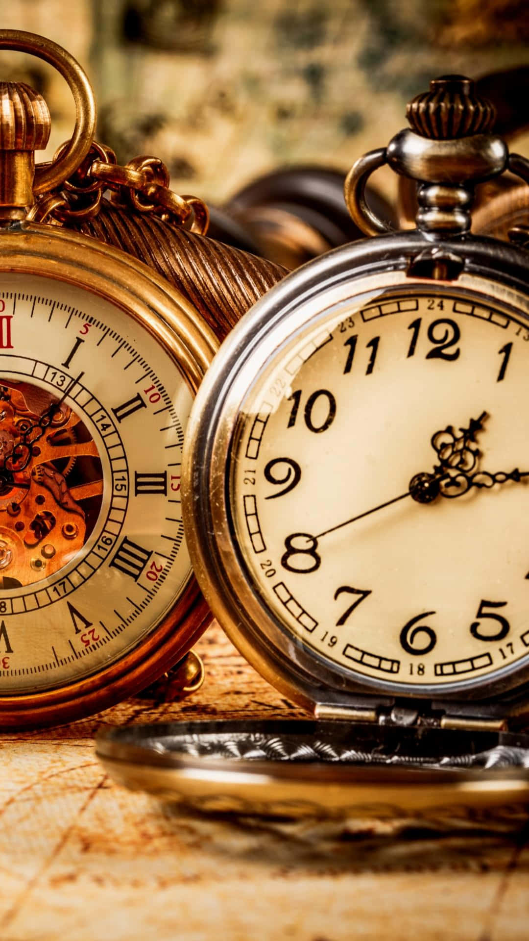 Gold&Silver Time Clock Wallpaper
