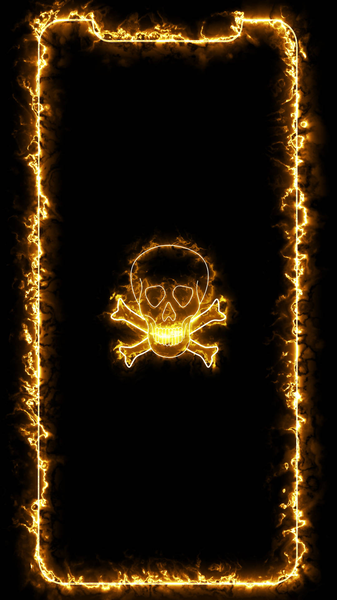 Gold Skull Neon Aesthetic Iphone Wallpaper