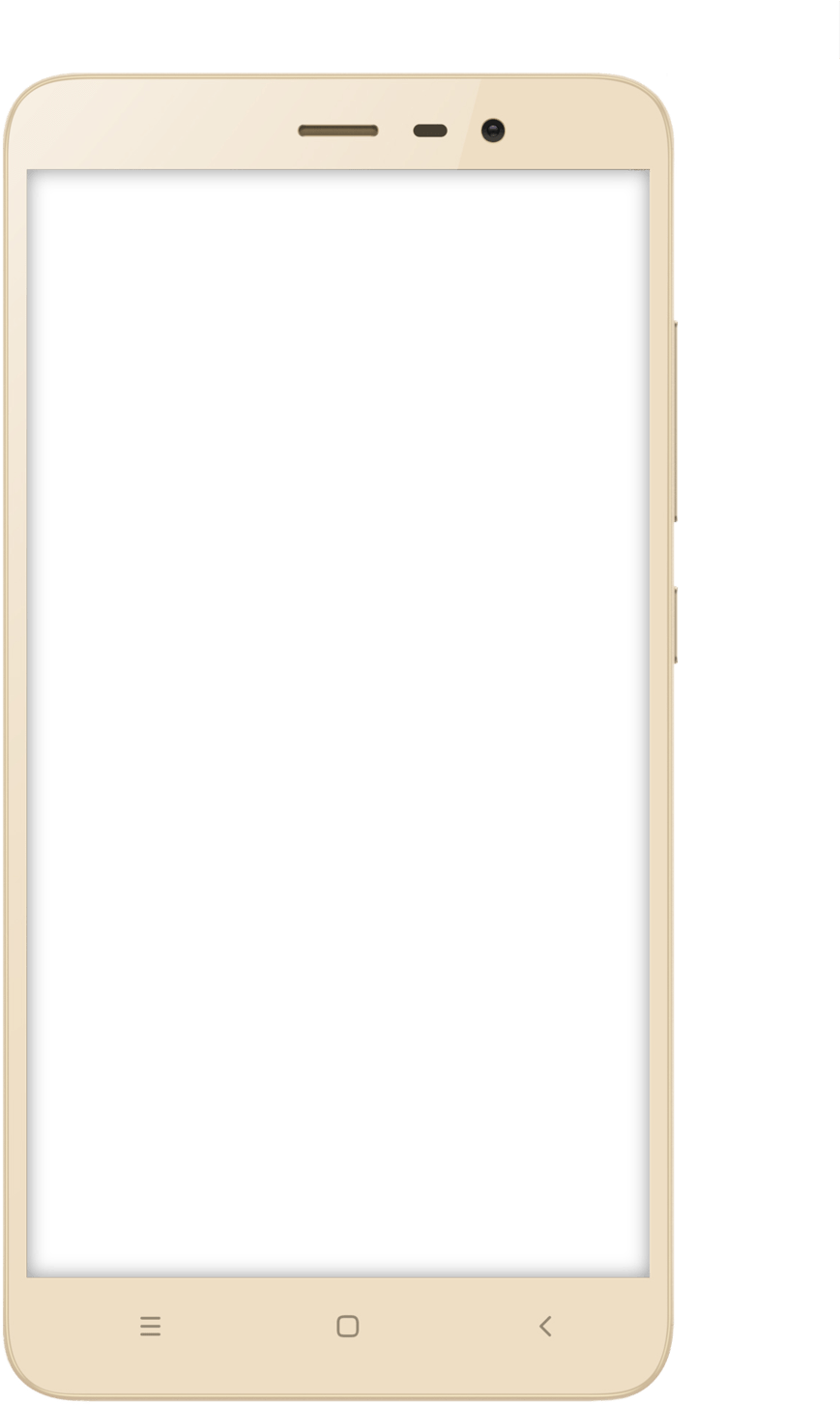 Gold Smartphone Blank Screen PNG