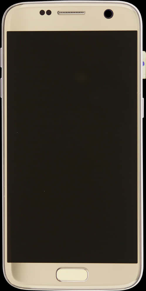 Gold Smartphone Front View Blank Screen PNG