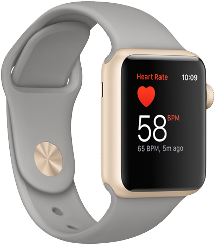 Gold Smartwatch Heart Rate Monitor PNG