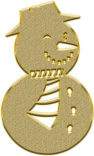 Gold Snowman Ornament Design PNG